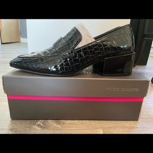 Vince Canute Glazed Patent Croc Loafers